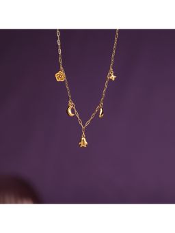 Salty - Women Moon Blossom Minimal Charms Necklace