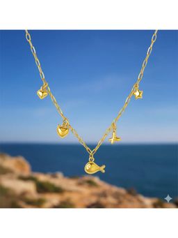 Salty - Women Gold Star Love Whisper Minimal Chain Necklace