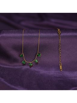 Salty - Women Emerald Green Heart Drop Necklace