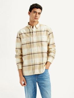 Levi's - Men's Checkered Beige Flannel Shirt
