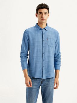 Levi's - Men's Checks Blue Slim Fit Shirt