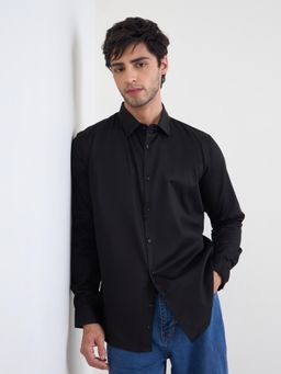 Styli - Men Solid Slim Fit Full Sleeve Shirt