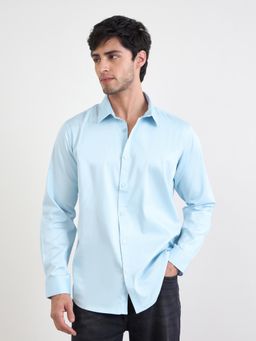 Styli - Men Solid Slim Fit Full Sleeve Shirt