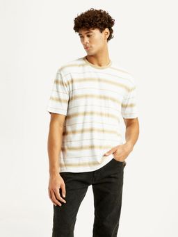 Levi's - Men's Striped White Crew Neck T-Shirt