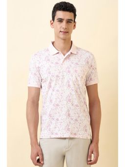 Allen Solly - Men Pink Floral Printed Polo T-Shirt