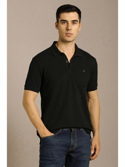 Louis Philippe - Men Black Solid Polo T-Shirt