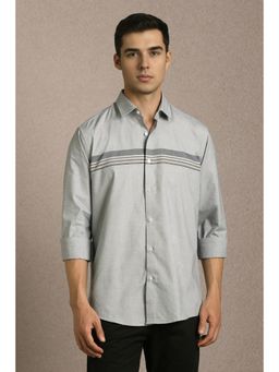 Louis Philippe - Men Grey Full Sleeves Casual Shirt