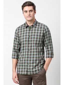 Peter England - Men Multi-Color Slim Fit Check Full Sleeves Casual Shirt
