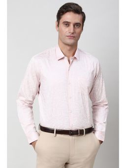 Peter England - Men Pink Nuvo Fit Full Sleeves Formal Shirt