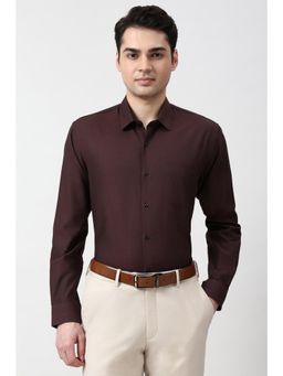 Peter England - Men Brown Regular Fit Full Sleeves Formal Shirt