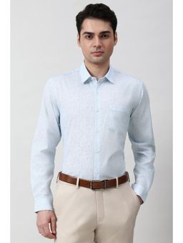 Peter England - Men Light Blue Slim Fit Full Sleeves Formal Shirt