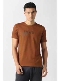 Van Heusen - Men Brown Print Crew Neck T-Shirt
