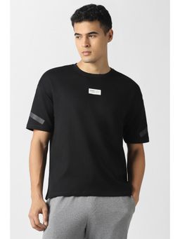 Van Heusen - Men Black Solid Crew Neck T-Shirt