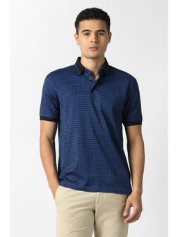 Van Heusen - Men Blue Print Polo T-Shirt