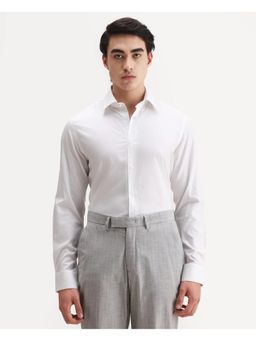 Rare Rabbit - A Signature Herringbone Weave Smart Shirt