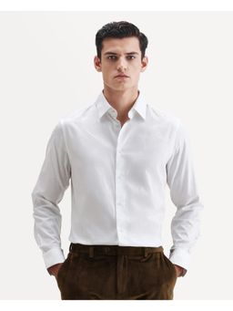 Rare Rabbit - A Luxury Hi Fashion White Jacquard Shirt