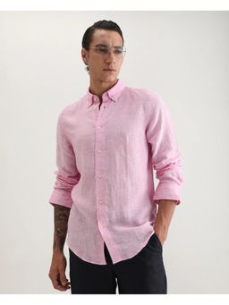 Rare Rabbit - 100% Linen Regular Fit Plain Shirt