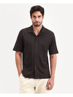 Rare Rabbit - Brown Textured Regular Shirt