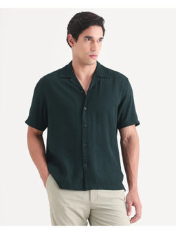 Rare Rabbit - Green Textured Regular Shirt