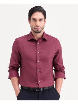 Rare Rabbit - Red Textured Regular Shirt
