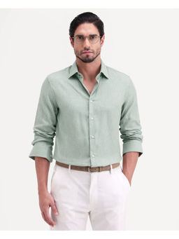 Rare Rabbit - Green Textured Regular Shirt