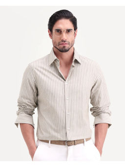 Rare Rabbit - Beige Stripes Regular Shirt