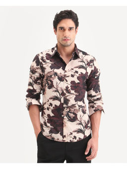 Rare Rabbit - Beige Floral Regular Shirt