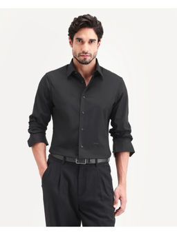 Rare Rabbit - Black Solid/Plain Regular Shirt