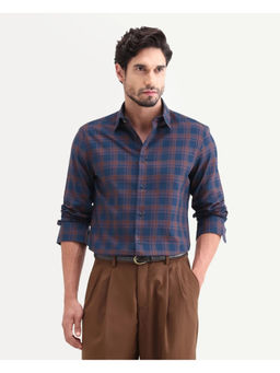 Rare Rabbit - Navy Blue Checks Regular Shirt