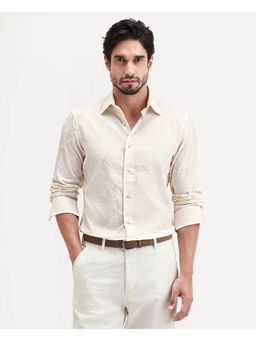 Rare Rabbit - Off White Textured Regular Shirt