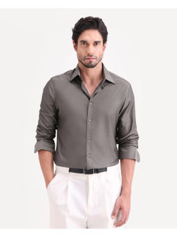 Rare Rabbit - Grey Solid/Plain Regular Shirt