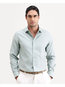 Rare Rabbit - Green Solid/Plain Regular Shirt