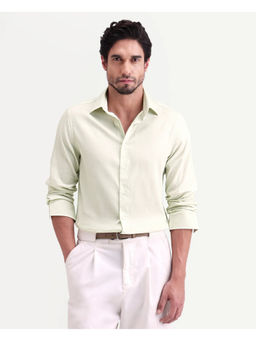 Rare Rabbit - Green Solid/Plain Regular Shirt