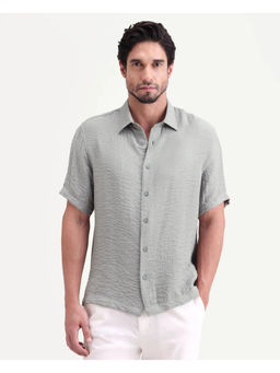 Rare Rabbit - Grey Textured Regular Shirt