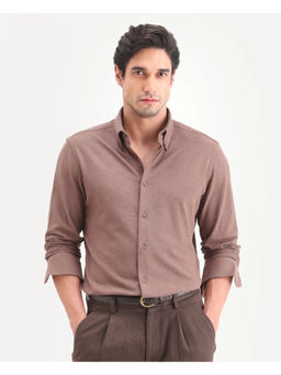 Rare Rabbit - Brown Solid/Plain Regular Shirt