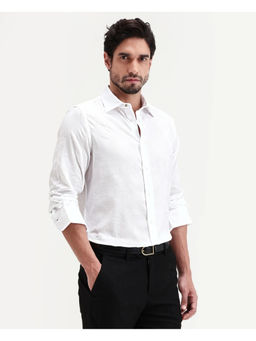 Rare Rabbit - White Textured Regular Shirt