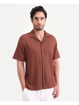 Rare Rabbit - Rust Textured Regular Shirt