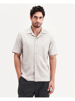 Rare Rabbit - Grey Textured Regular Shirt