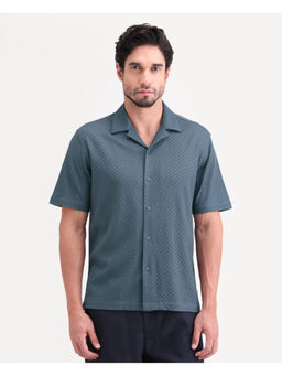 Rare Rabbit - Blue Textured Regular Shirt