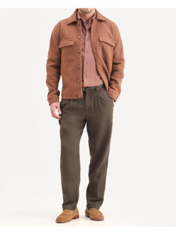 Rare Rabbit - Brown Solid/Plain Relaxed Trouser