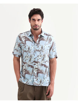 Rare Rabbit - Blue Printed Regular Shirt