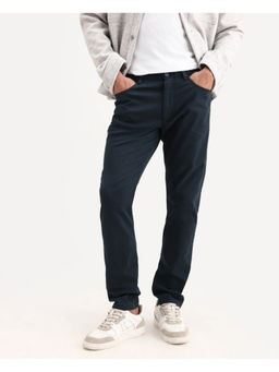 Rare Rabbit - Navy Blue Solid/Plain Regular Trouser