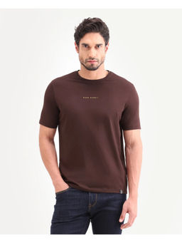 Rare Rabbit - Brown Solid/Plain Regular T-Shirt