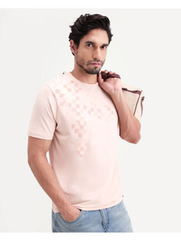 Rare Rabbit - Peach Solid/Plain Regular T-Shirt