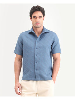 Rare Rabbit - Blue Textured Regular Shirt