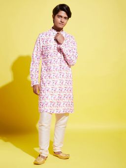 Vastramay - Boys White Cotton Blend Kurta Pyjama (Set of 2)