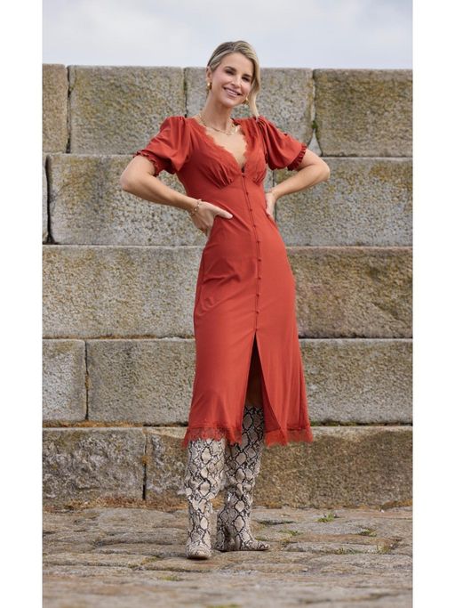 Buy Little Mistress Copper Lace Trim Midaxi Dress (8) Online Buy Little Mistress Copper Lace Trim Midaxi Dress (8) Online