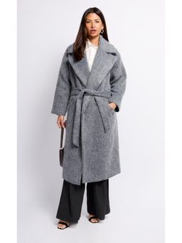 Little Mistress - Grey Wool Blend Coat with Belt (Set of 2)