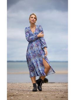 Little Mistress - Peacock Print Midaxi Dress