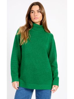 Little Mistress - Green Diamanté Cut-Out Sweater